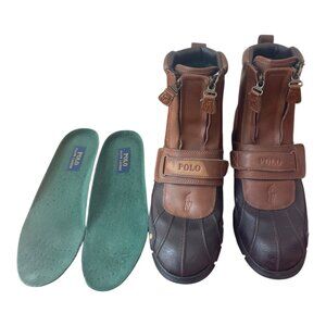 Men's Polo Ralph Lauren Conquest Hi III Men's 9.5 D Duck Boots Brown/Tan